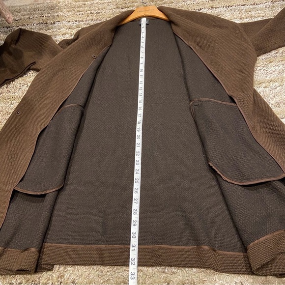 Eileen Fisher Medium Jacket Coat Cowl Neck Wool Blend Mid length Tweed - Picture 11 of 13